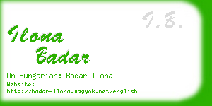 ilona badar business card